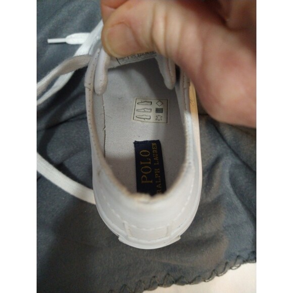 Polo Ralph Lauren Shoes Kids Size 9 White Low Top Lace Up Sneakers Pony Logo - Picture 8 of 13